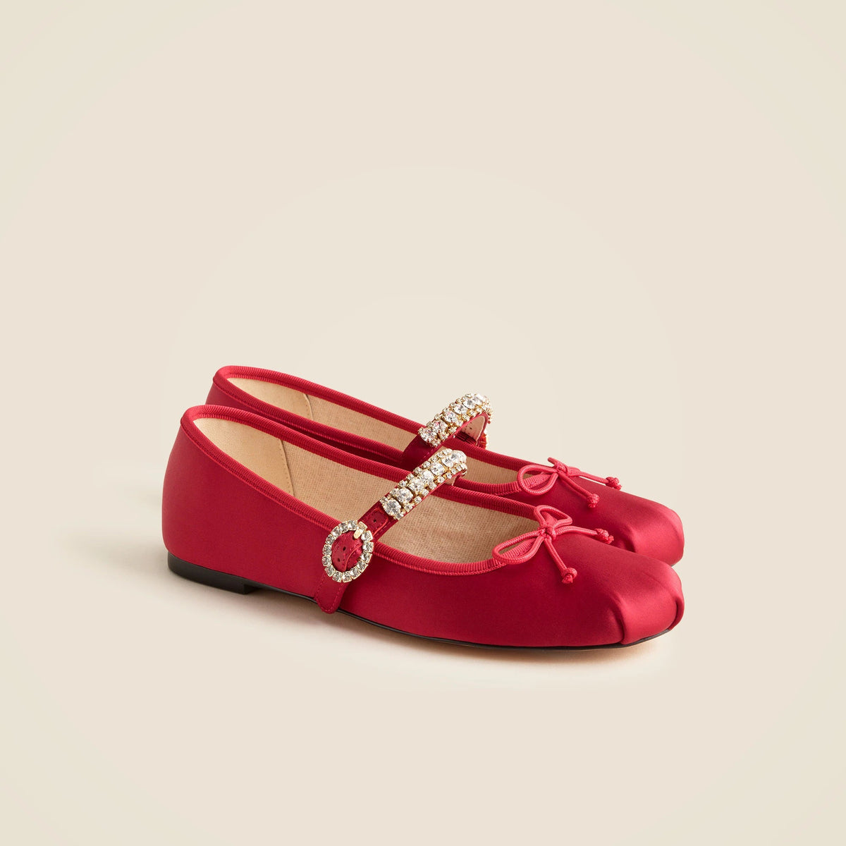 Logan embellished Mary Jane ballet flats in satin