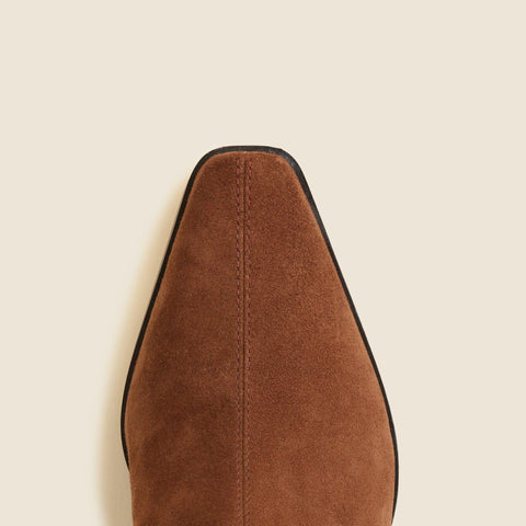 Remi square-toe ankle boots in stretch suede