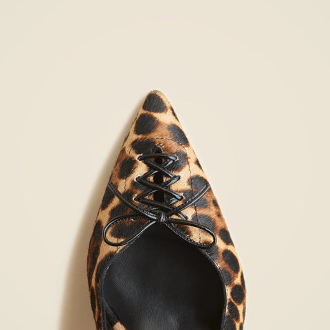 Made-in-Italy Colette lace-up slingback pumps in calf hair