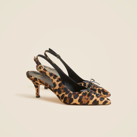 Made-in-Italy Colette lace-up slingback pumps in calf hair