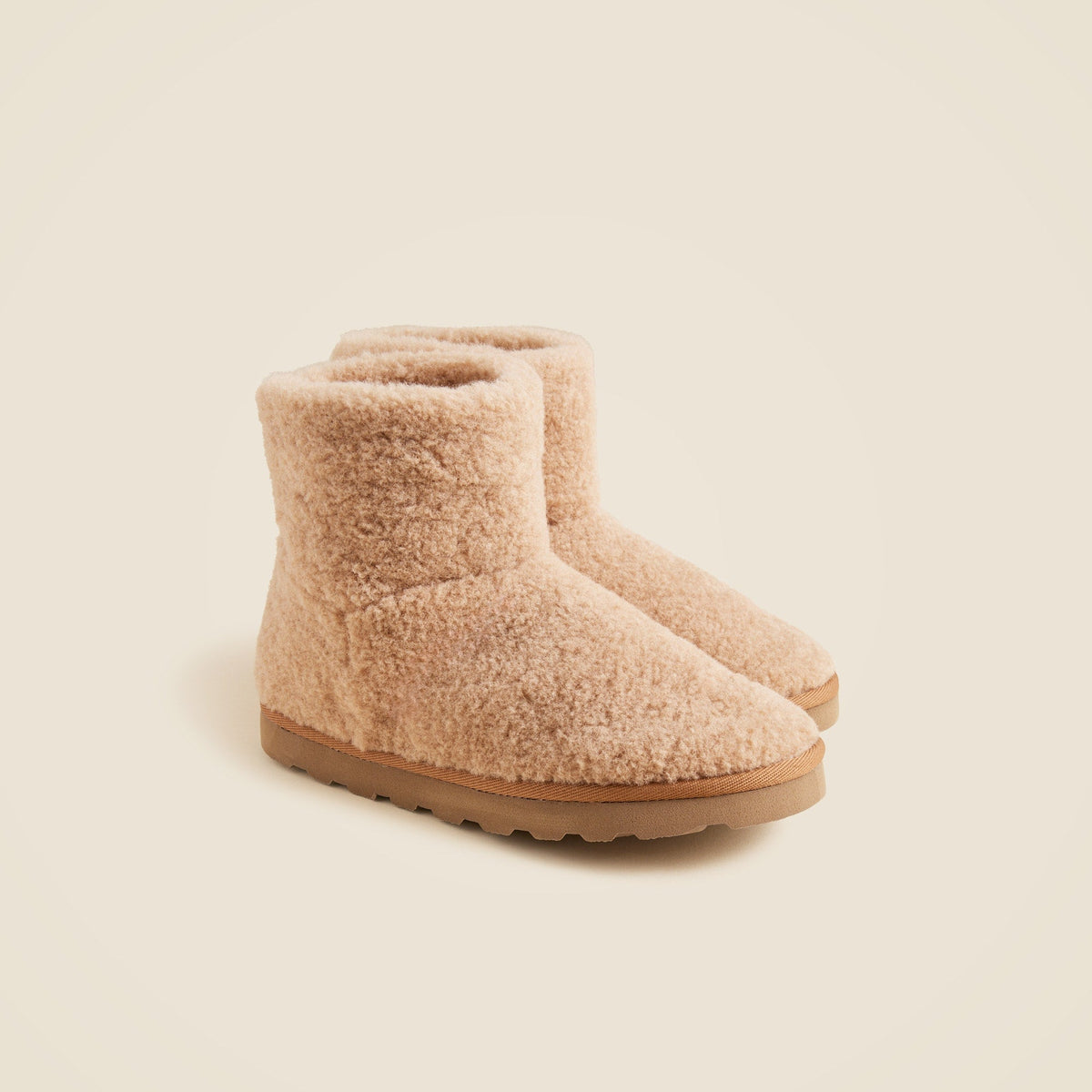 Sherpa booties with faux fur
