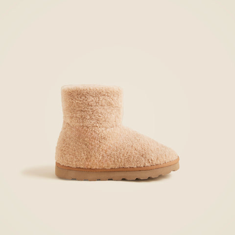 Sherpa booties with faux fur