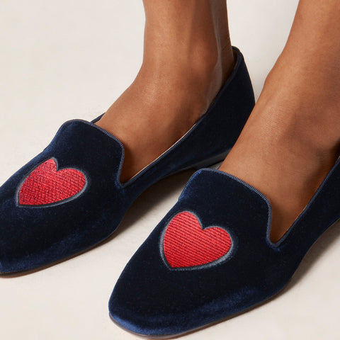 Made-in-Italy smoking slippers in embroidered velvet