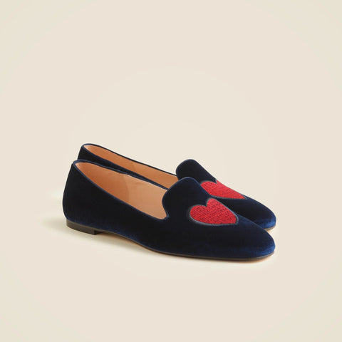 Made-in-Italy smoking slippers in embroidered velvet