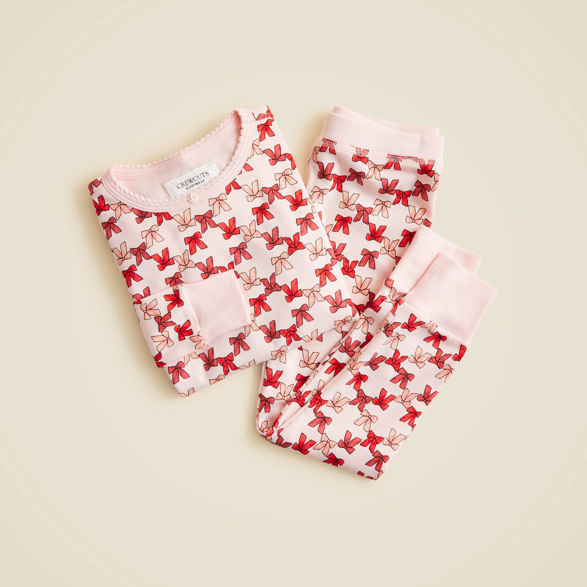 Kids' long-sleeve cotton pajama set in prints