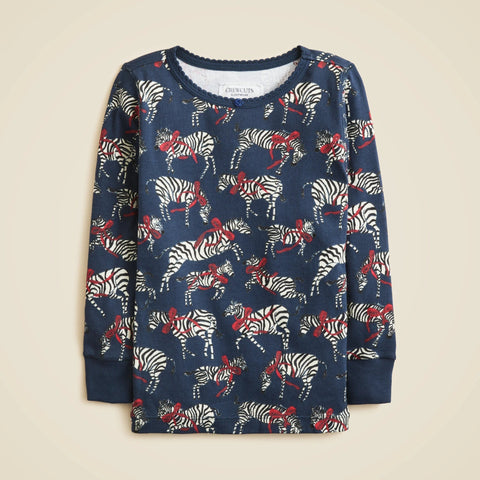 Kids' long-sleeve cotton pajama set in prints