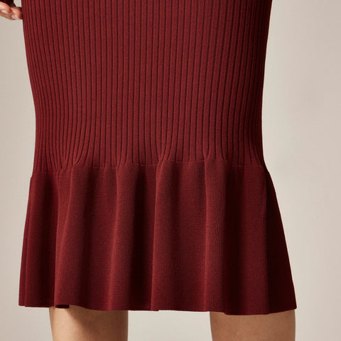 Super-stretch ruffle sweater-dress