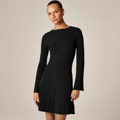 Rib-knit mini sweater-dress