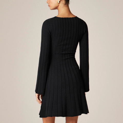 Rib-knit mini sweater-dress