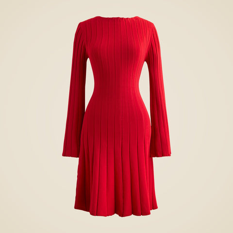 Rib-knit mini sweater-dress