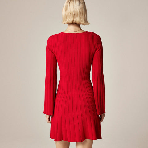 Rib-knit mini sweater-dress