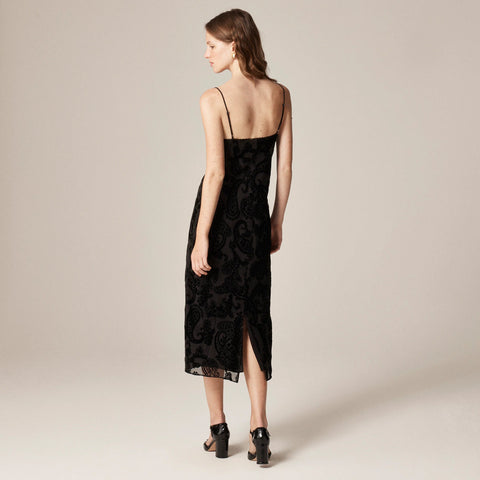 Devoré velvet slip dress