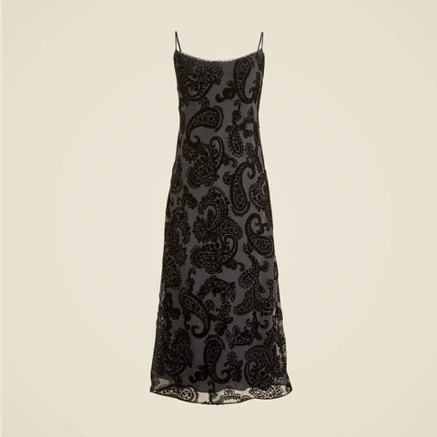 Devoré velvet slip dress