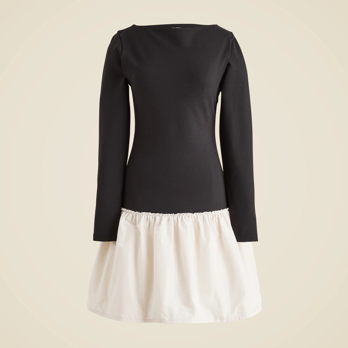 Bubble-hem colorblock mixy dress