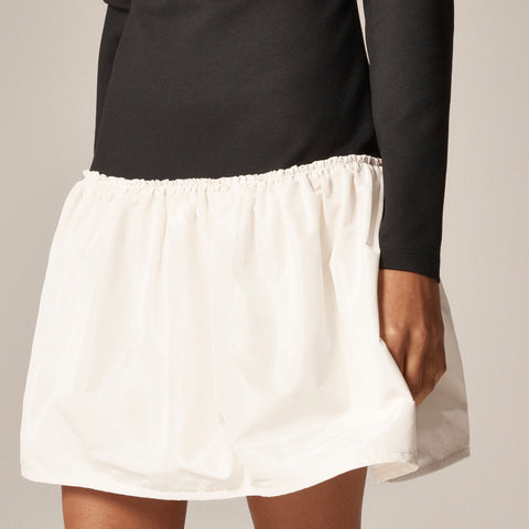 Bubble-hem colorblock mixy dress