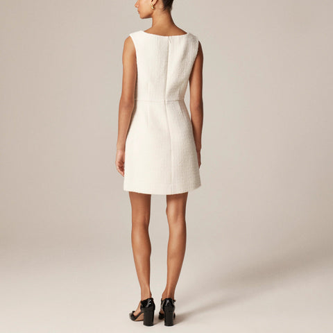 Sophia dress with velvet bows in tweed