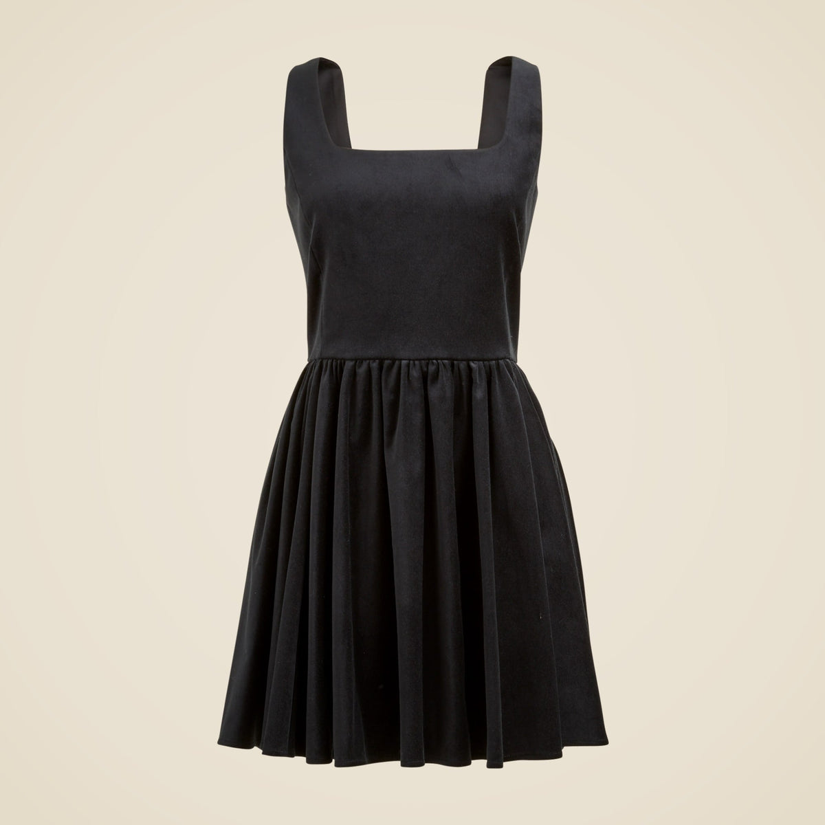 Fit-and-flare mini dress in velvet
