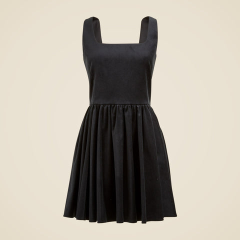 Fit-and-flare mini dress in velvet