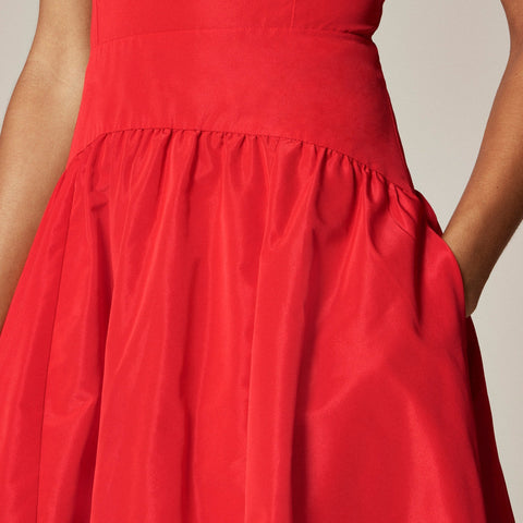 Collection drop-waist dress in taffeta