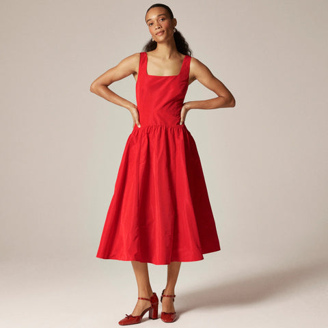 Collection drop-waist dress in taffeta