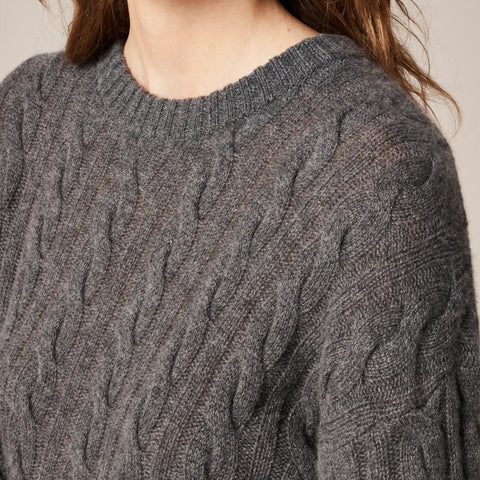 Collection cashmere twisted cable-knit sweater-dress