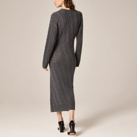 Collection cashmere twisted cable-knit sweater-dress