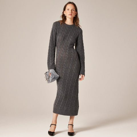 Collection cashmere twisted cable-knit sweater-dress