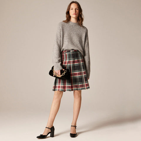 Pleated prep skirt in Stewart tartan