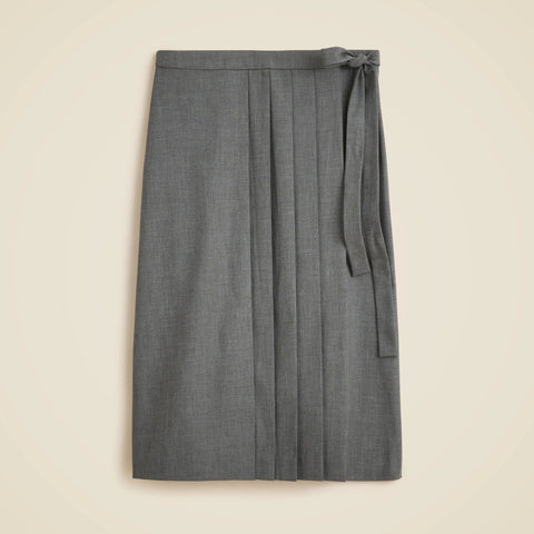 Pleated wrap skirt
