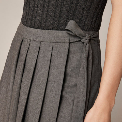 Pleated wrap skirt