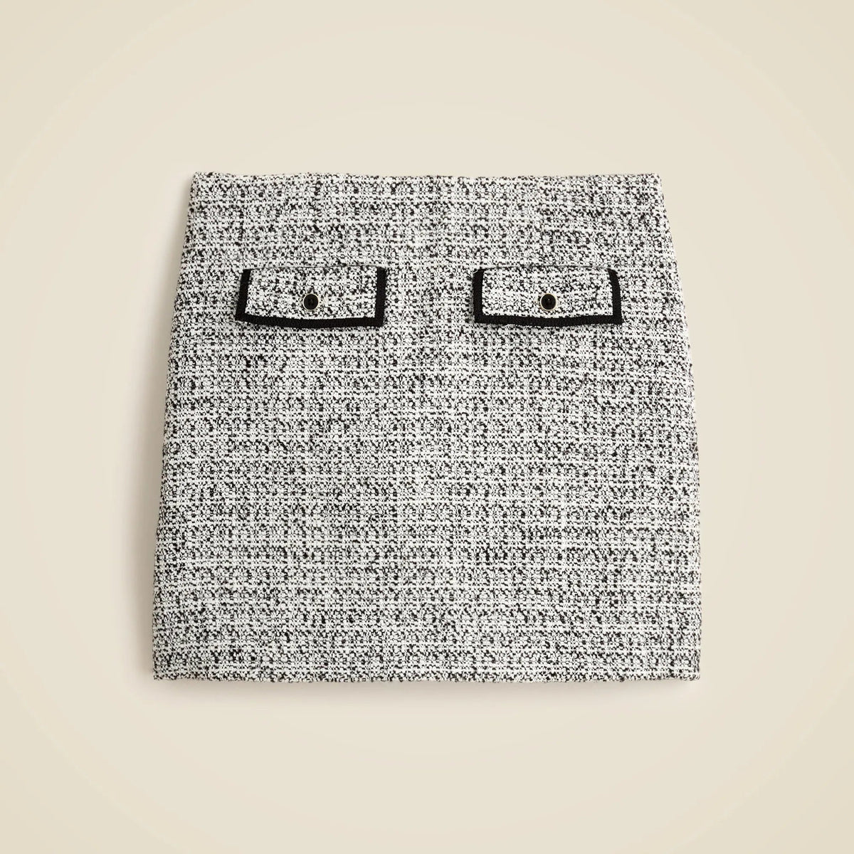 Petite flap-pocket mini skirt in tweed