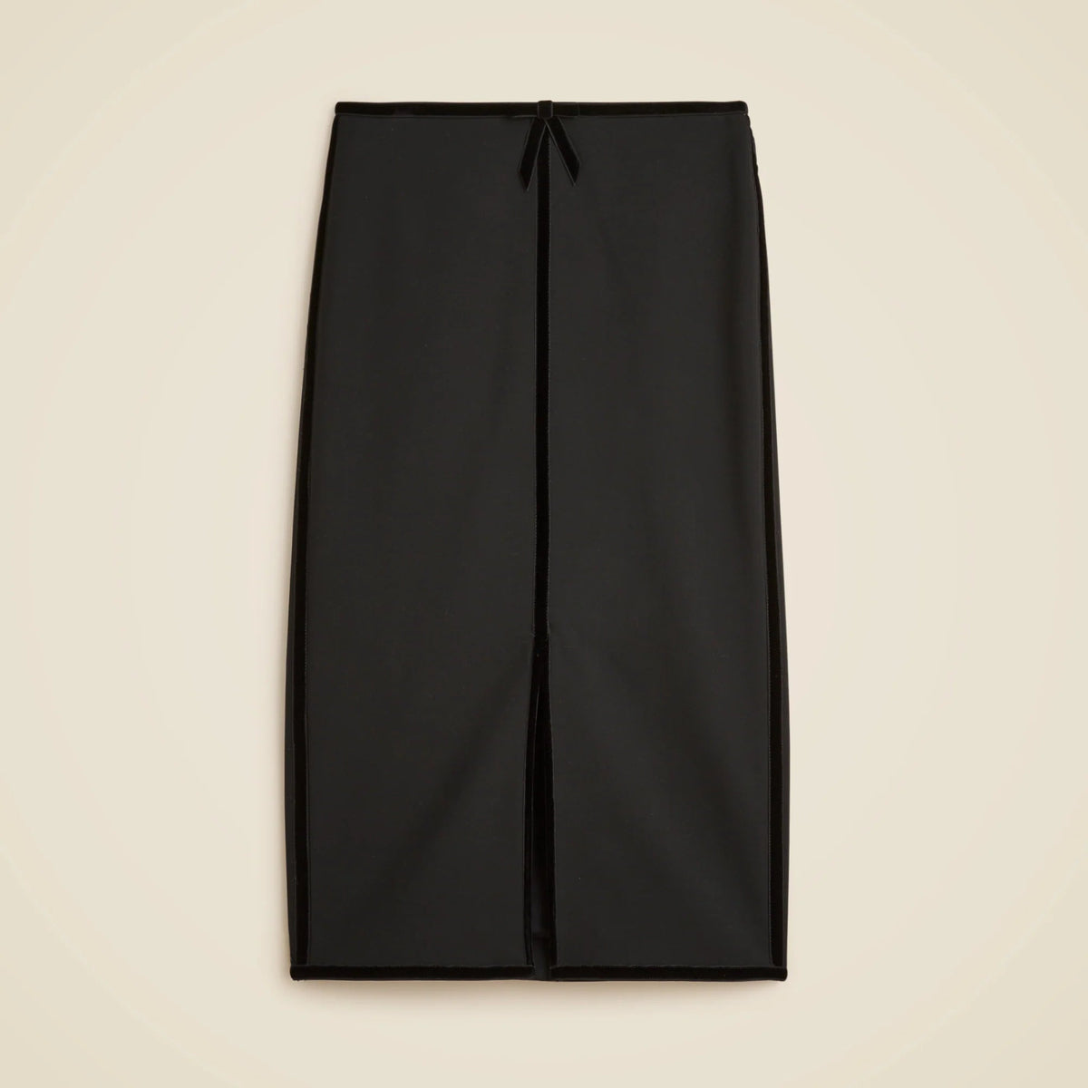Pencil midi skirt with velvet trim in four-season stretch