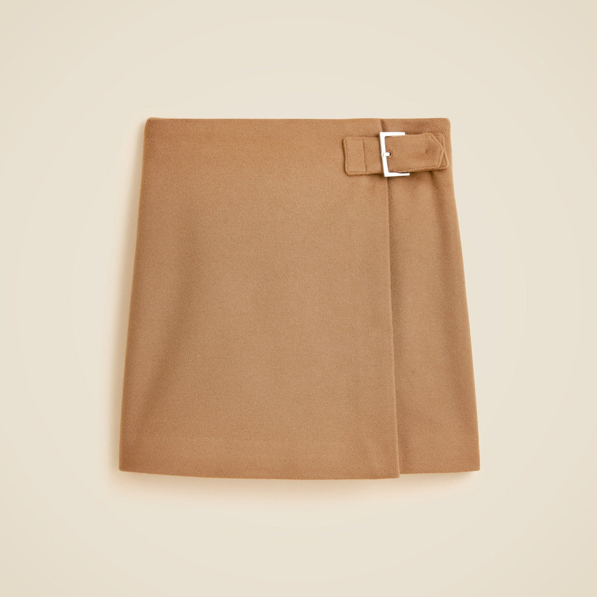 Collection wool-cashmere blend mini skirt with buckle detail