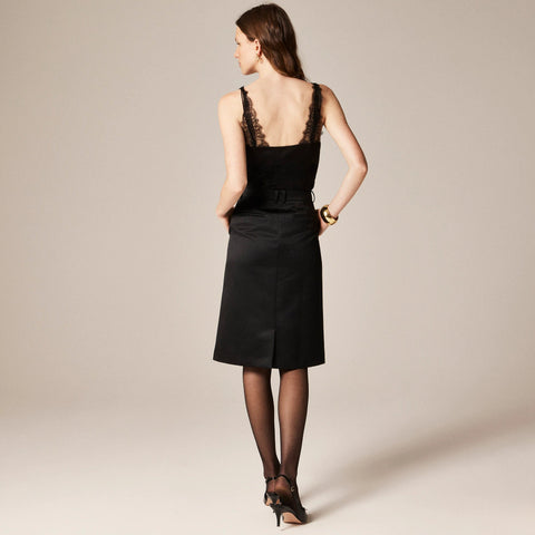 Trouser pencil skirt in duchesse satin