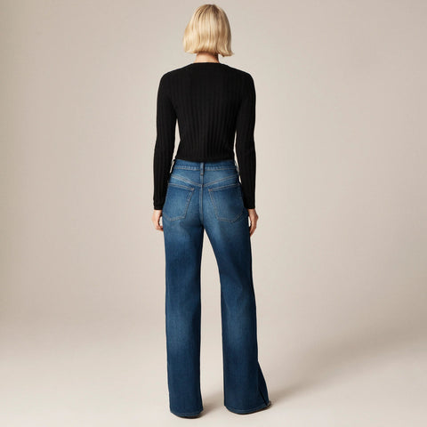 Denim trouser jean with velvet stripe