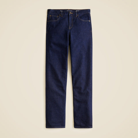 Flannel-lined relaxed straight jean in Rinse wash