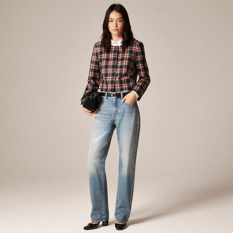 Slouchy jean with embellished side stripe