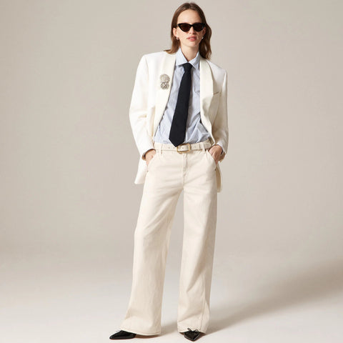 Utility low-rise wide-leg jean