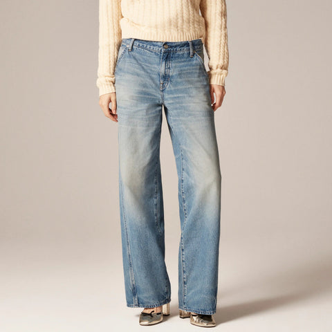 Utility low-rise wide-leg jean
