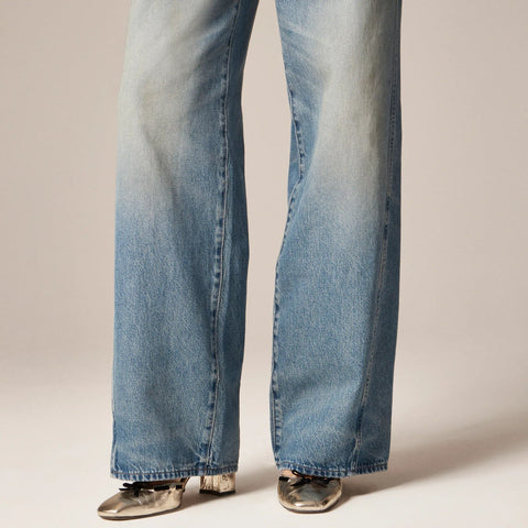 Utility low-rise wide-leg jean
