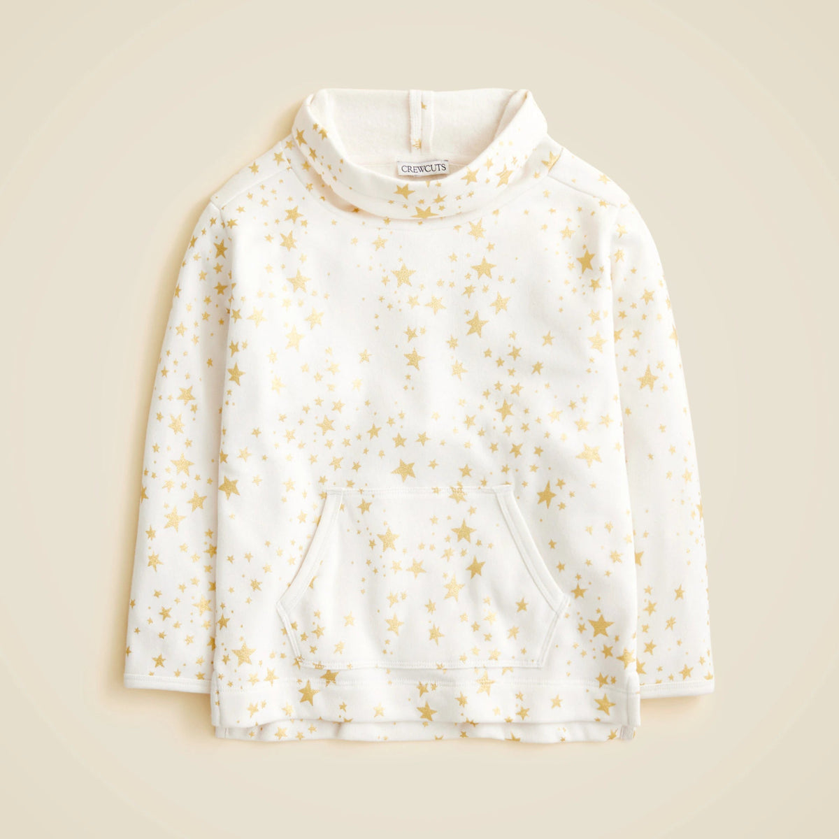 Girls' funnelneck tunic sweatshirt with stars
