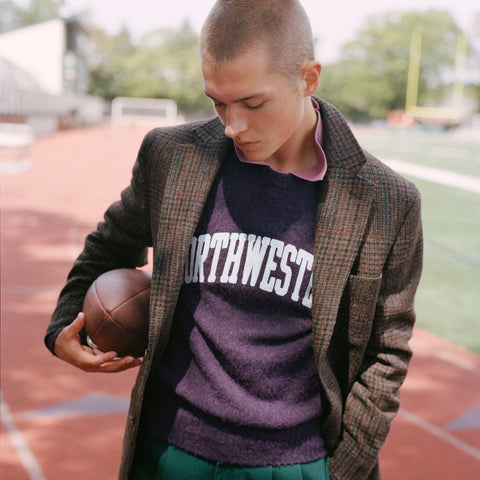 '47 X J.Crew brushed wool Northwestern sweater