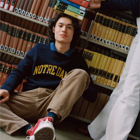 '47 X J.Crew brushed wool Notre Dame sweater