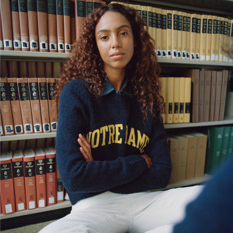 '47 X J.Crew brushed wool Notre Dame sweater