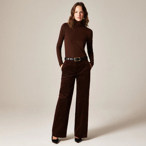 Petite wide-leg trouser in stretch corduroy