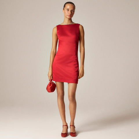 Collection scoopback mini dress in satin