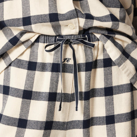 Flannel long-sleeve pajama pant set in plaid