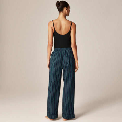 Cotton poplin pajama pant in peppermint stripe