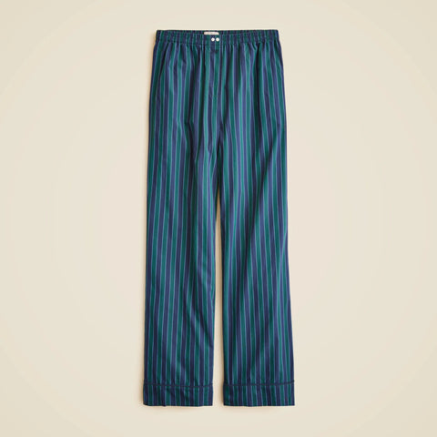 Cotton poplin pajama pant in peppermint stripe