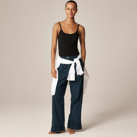 Cotton poplin pajama pant in peppermint stripe